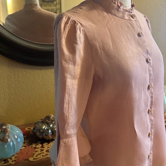 Reformation Blush Ruffle Collar Top - Picture 3 of 9